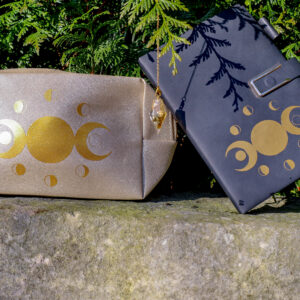 coffret spirituel 3 pièces – carnet, pendule surprise & trousse Énergétique