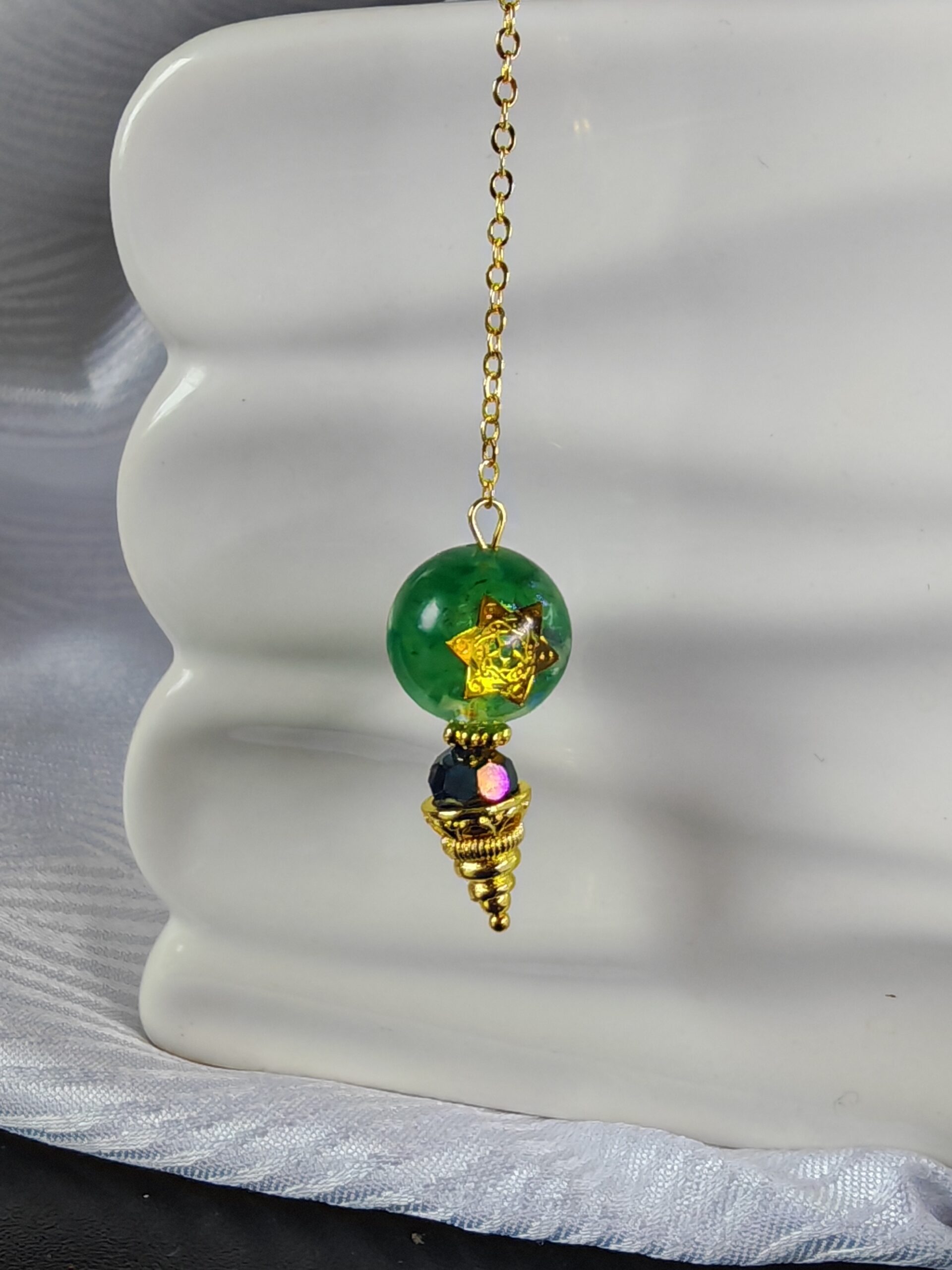 auto draft pendule aventurine et pentacle