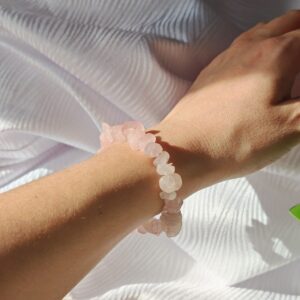 bracelet quartz rose baroque